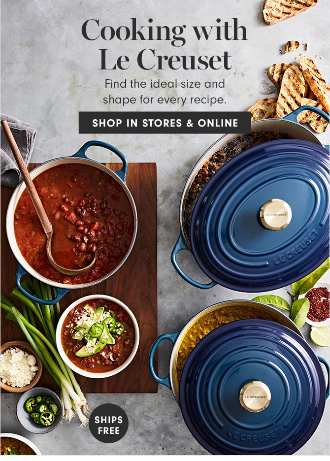 Cooking with Le Creuset - Find the ideal size and shape for every recipe. SHOP IN STORE & ONLINE