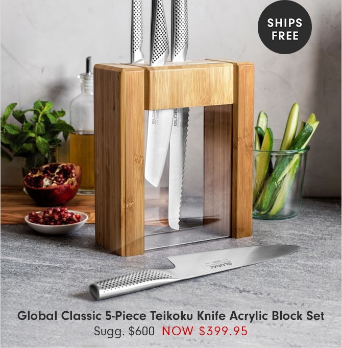 Global Classic 5-Piece Teikoku Knife Acrylic Block Set NOW $399.95