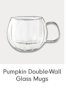 Pumpkin Double-Wall Glass Mugs