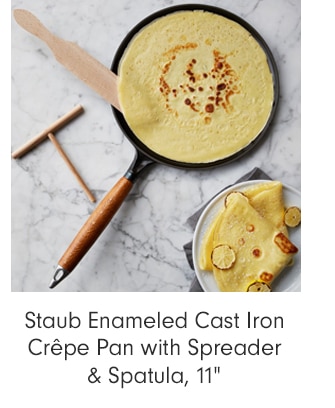 Staub Enameled Cast Iron Crêpe Pan with Spreader & Spatula, 11”