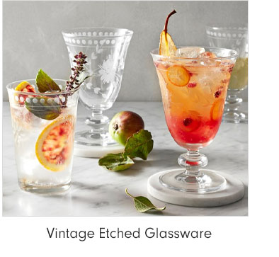 Vintage Etched Glassware