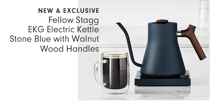 Fellow Stagg EKG Electric Kettle Stone Blue with Walnut Wood Handles