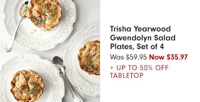 Trisha Yearwood Gwendolyn Salad Plates, Set of 4 - Was $59.95 Now $35.97 + UP TO 50% OFF TABLETOP