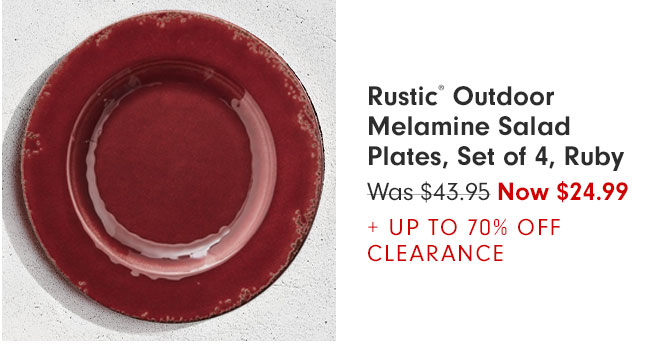 Rustic® Outdoor Melamine Salad Plates, Set of 4, Ruby - Was $43.95 Now $24.99 + UP TO 70% OFF CLEARANCE