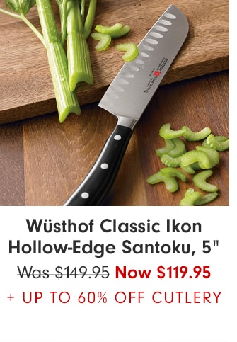 Wüsthof Classic Ikon Hollow-Edge Santoku 5” - Now $119.95 + UP TO 60% OFF CUTLERY