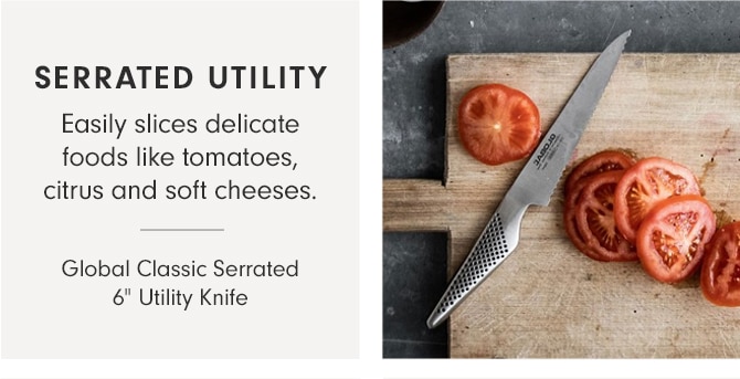 SERRATED UTILITY - Global Classic Serrated 6” Utility Knife