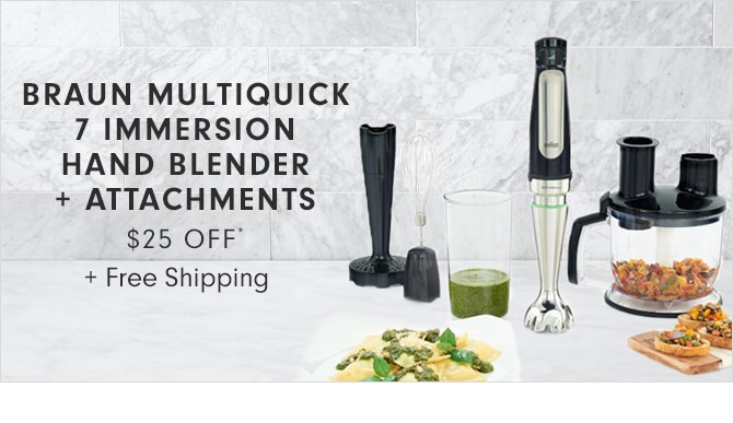 BRAUN MULTIQUICK 7 IMMERSION HAND BLENDER + ATTACHMENTS - $25 OFF* + Free Shipping