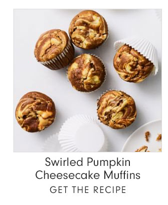 Swirled Pumpkin Cheesecake Muffins - GET THE RECIPE