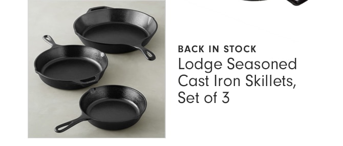 Lodge Seasoned Cast Iron Skillets, Set of 3