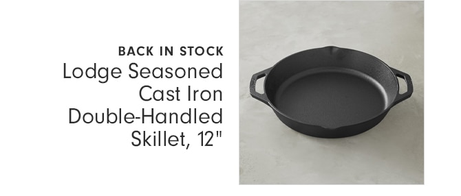 Lodge Seasoned Cast Iron Double-Handled Skillet, 12”