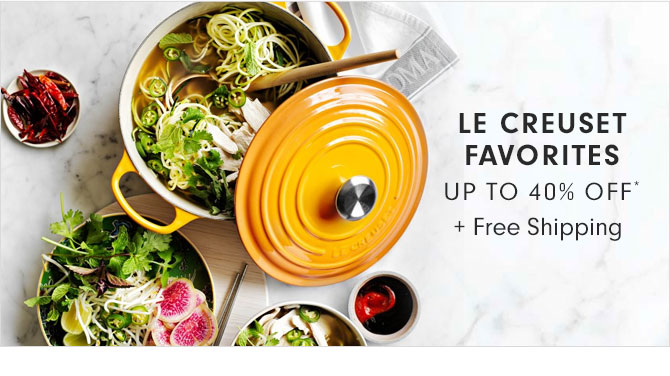 LE CREUSET FAVORITES UP TO 40% OFF* + Free Shipping