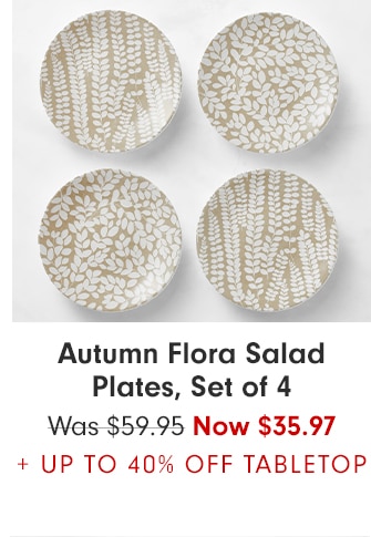 Autumn Flora Salad Plates, Set of 4 - Now $35.97 + Up to 40% Off Tabletop