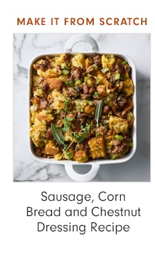 Sausage, Corn Bread and Chestnut Dressing Recipe