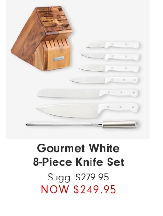 Gourmet White 8-Piece Knife Set - NOW $249.95