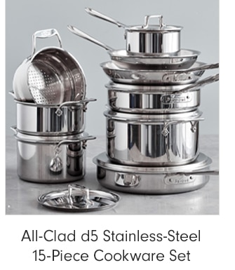 All-Clad d5 Stainless-Steel 15-Piece Cookware Set