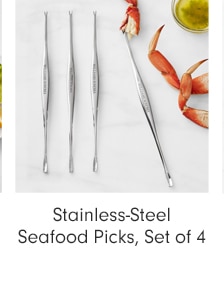 Stainless-Steel Seafood Picks, Set of 4