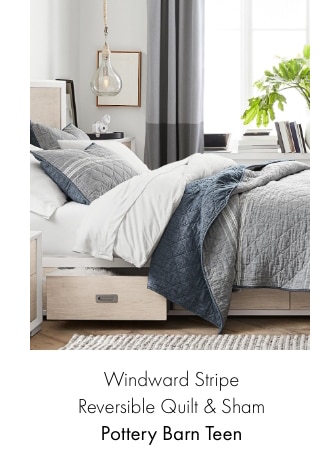 Windward Stripe Reversible Quilt & Sham - Pottery Barn Teen