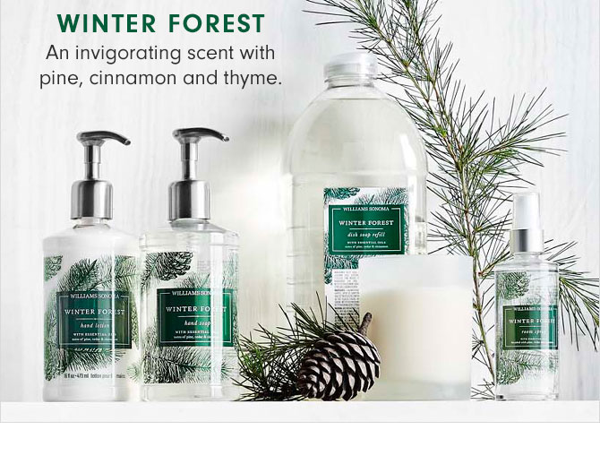 WINTER FOREST - An invigorating scent with pine, cinnamon and thyme.