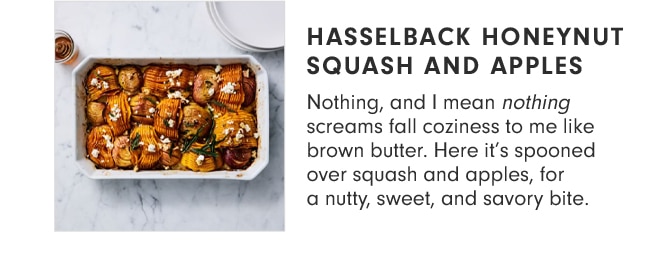 HASSELBACK HONEYNUT SQUASH AND APPLES