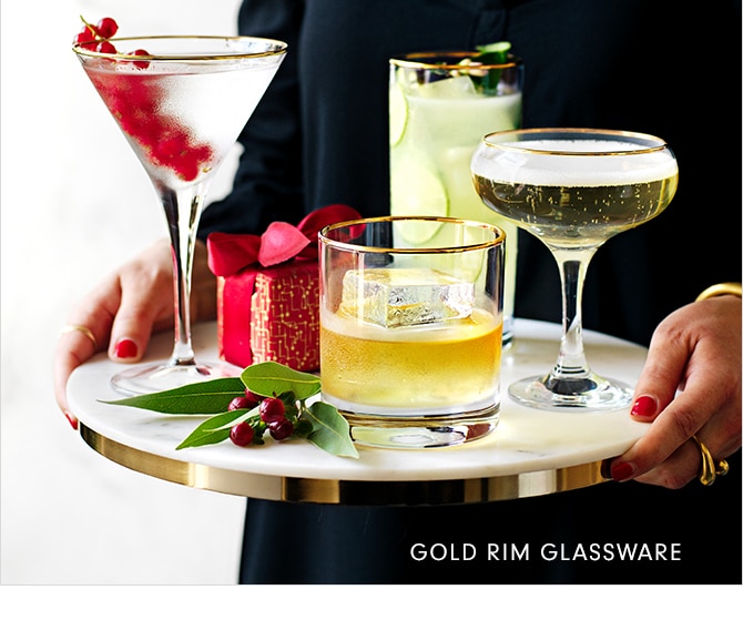 GOLD RIM GLASSWARE