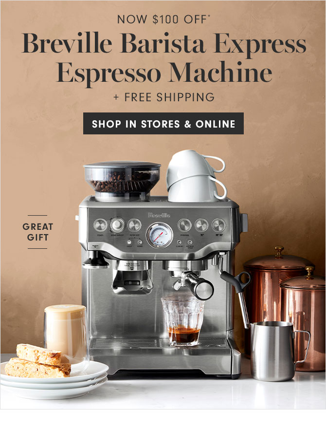 NOW $100 OFF* - Breville Barista Express Espresso Machine + FREE SHIPPING