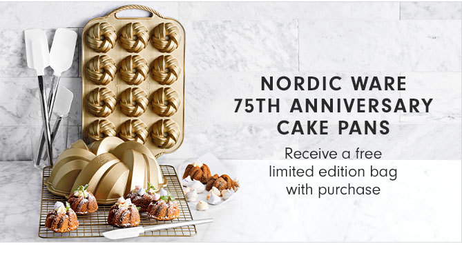 NORDIC WARE 75TH ANNIVERSARY CAKE PANS - Receive a free limited edition bag with purchase