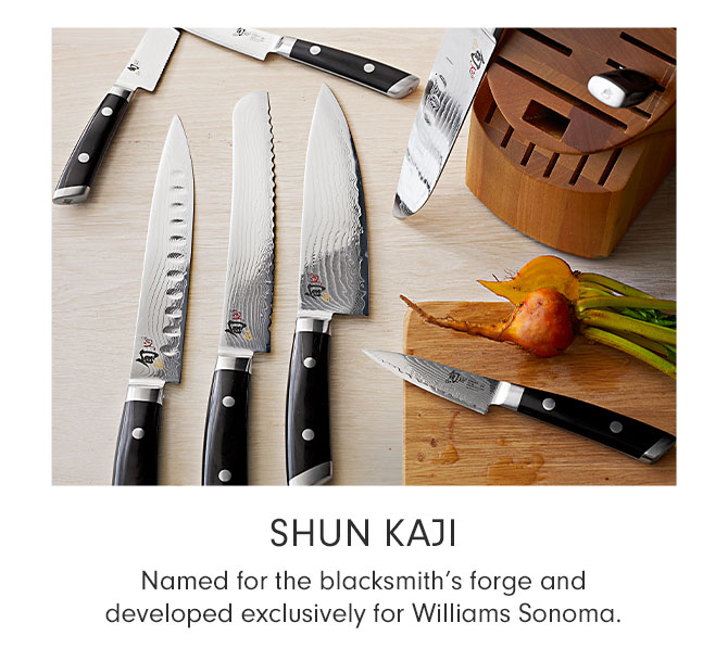 SHUN KAJI - Named for the blacksmith’s forge and developed exclusively for Williams Sonoma.