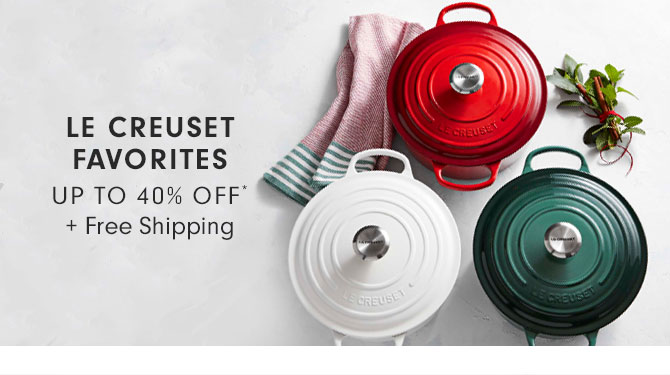 LE CREUSET FAVORITES UP TO 40% OFF* + Free Shipping