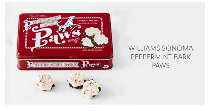 WILLIAMS SONOMA PEPPERMINT BARK PAWS