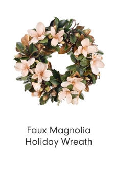 Faux Magnolia Holiday Wreath