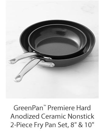 GreenPan™ Premiere Hard Anodized Ceramic Nonstick 2-Piece Fry Pan Set, 8" & 10"