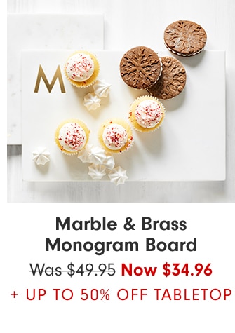 Marble & Brass Monogram Board - Now $34.97 + Up to 50% Off Tabletop