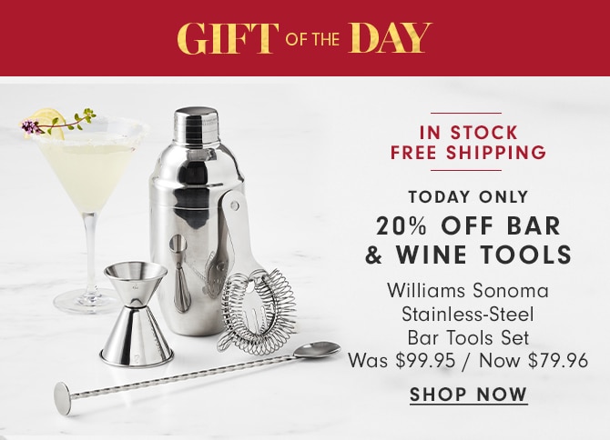 GIFT OF THE DAY - 20% OFF BAR & WINE TOOLS - SHOP NOW