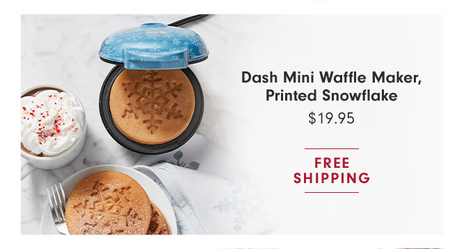 Dash Mini Waffle Maker, Printed Snowflake - $19.95