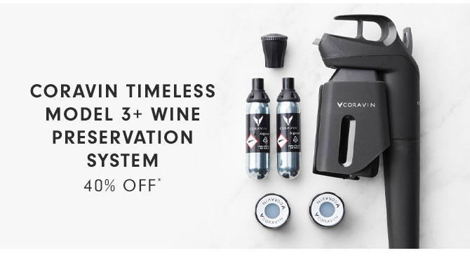 CORAVIN TIMELESS MODEL3+ WINE PRESERVATION SYSTEM 40% OFF*