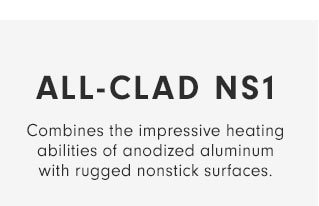 ALL-CLAD NS1 - Combines the impressive heating abilities of anodized aluminum with rugged nonstick surfaces.