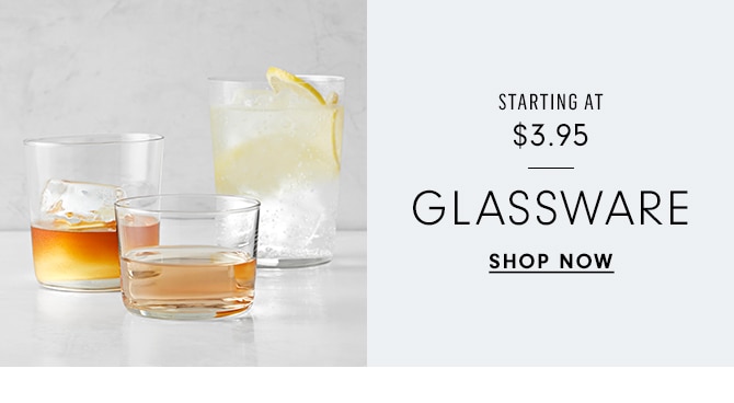 STARTING AT $3.95 - GLASSWARE - SHOP NOW