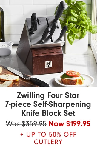 Zwilling Four Star 7-piece Self-Sharpening Knife Block Set - Now $199.95 + up to 50% off cutlery