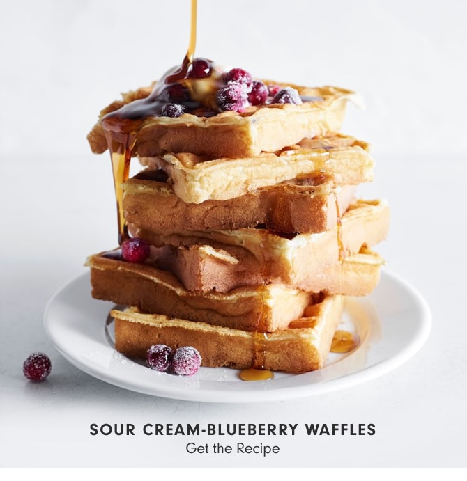 SOUR CREAM-BLUEBERRY WAFFLES - Get the Recipe