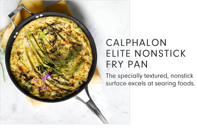 CALPHALON ELITE NONSTICK FRY PAN - The specially textured, nonstick surface excels at searing foods.