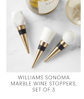 WILLIAMS SONOMA MARBLE WINE STOPPERS, SET OF 3