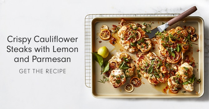 Crispy Cauliflower Steaks with Lemon and Parmesan - GET THE RECIPE