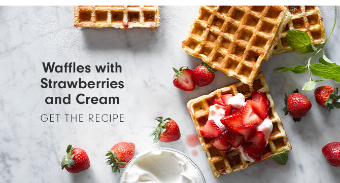 Waffles with Strawberries and Cream - GET THE RECIPE