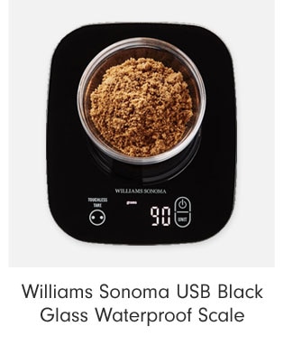 Williams Sonoma USB Black Glass Waterproof Scale