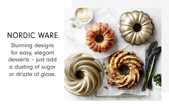 NORDIC WARE - Stunning designs for easy, elegant desserts – just add a dusting of sugar or drizzle of glaze.