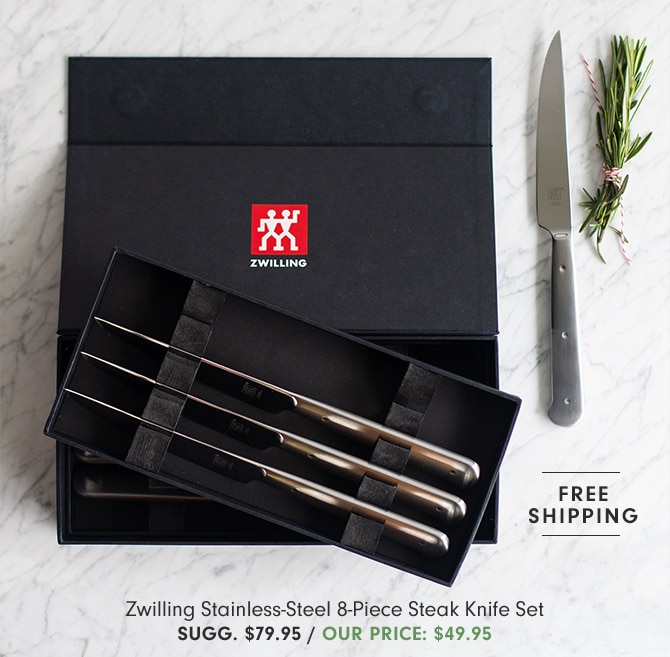 Zwilling Stainless-Steel 8-Piece Steak Knife Set - OUR PRICE: $49.95