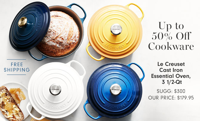 Up to 50% Off - Le Creuset Cast Iron Essential Oven, 3 1/2-Qt SUGG: $300 OUR PRICE: $179.95