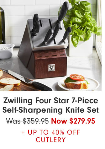 Zwilling Four Star 7-Piece Self-Sharpening Knife Set Was $359.95 Now $279.95 + UP TO 40% OFF CUTLERY