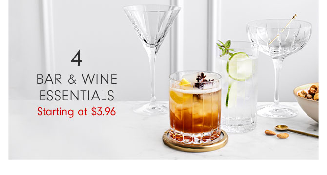 4 - BAR & WINE ESSENTIALS Starting at $3.96