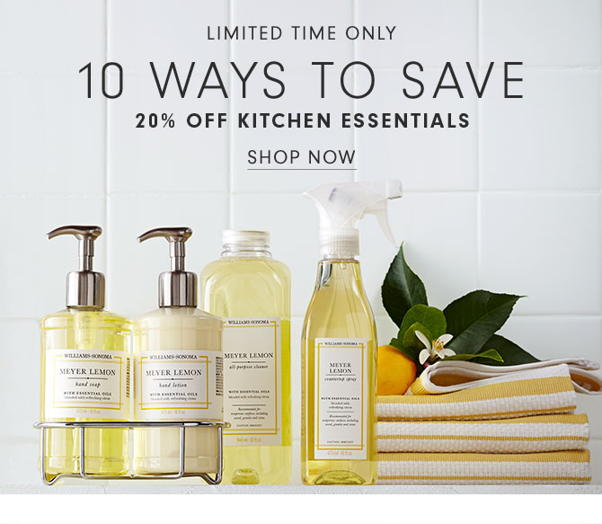 LIMITED TIME ONLY - 10 WAYS TO SAVE 20% OFF KITCHEN ESSENTIALS - SHOP NOW